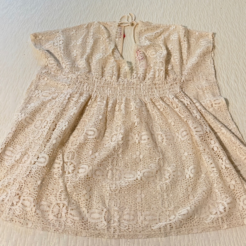 Xhilaration Cream Lace Swimsuit Coverup Dress